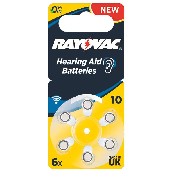 Rayovac Hörgeräte-Batterien 1,4V, 3,45x7,8 mm (Typ 312) 6 Stück