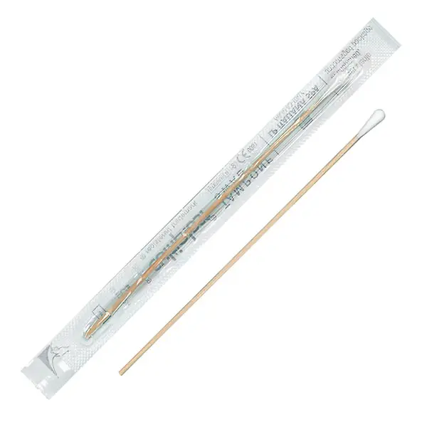 Holzwatteträger für Abstriche 150 mm, 4 mm, einzeln steril 1000 Stück