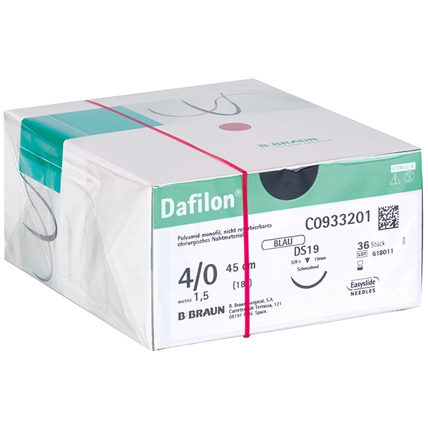 Dafilon B.Braun 0,45 m, 4/0 (1.5), blau monofil 36 Stück