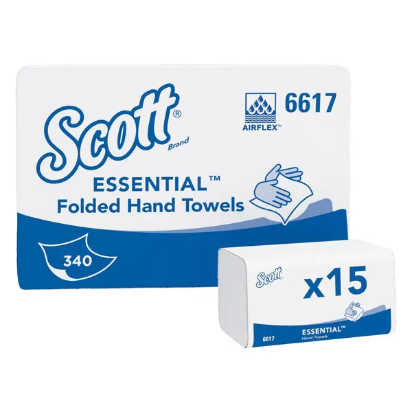 Scott ESSENTIAL Handtücher 21x20 cm, 1-lagig, klein, interfold 15 x 340 Tücher (5100 Tücher)