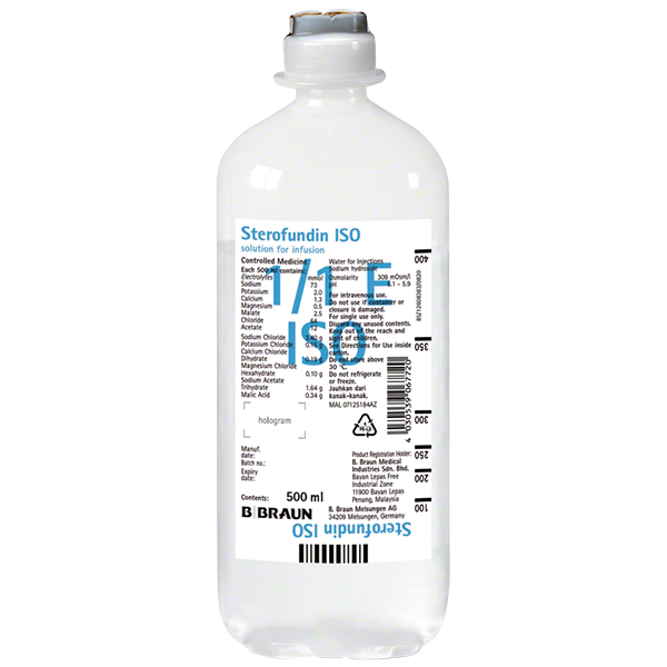 Sterofundin ISO Infusionslösung Ecoflac plus, 500 ml 10 Flaschen