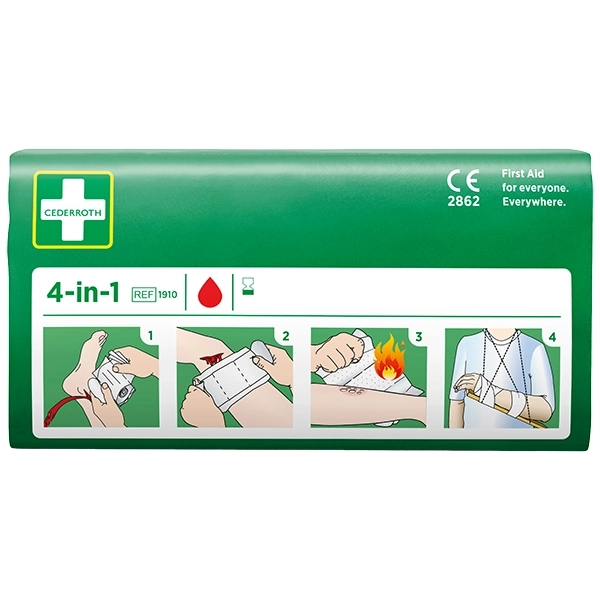 Cederroth Nachfüllpackung 4-in-1 Blutstiller 2 elastische Binden (10 cm x 3 m), eine mit fixierter Kompresse (14 x 23 cm) 1 Stück