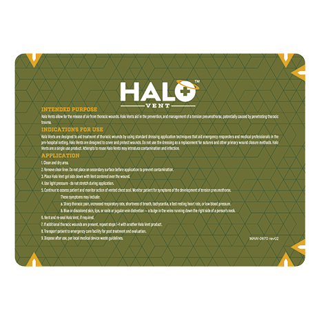 Halo Vent Chest Seals 14x16,5 cm, Doppelpackung 2 Stück