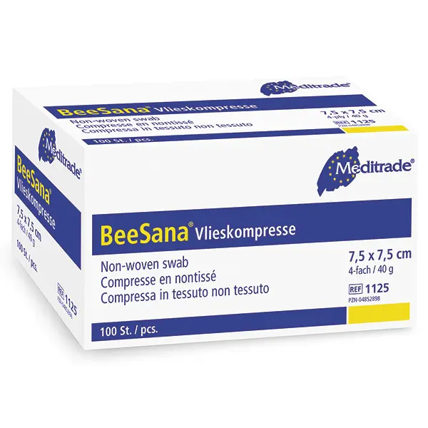 BEESANA Vliesstoffkompressen 10x10 cm, 4-fach, 30 g, steril 25 x 2 Stück