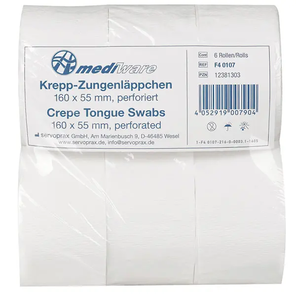 Mediware Krepp Zungenläppchen 25 m, 60 mm 6 Rollen
