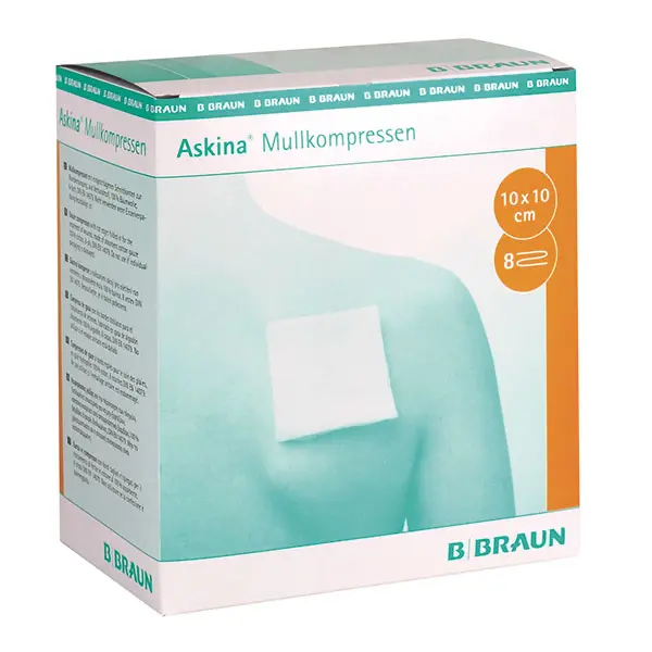 Askina Mullkompressen 10x10 cm, 12-fach, unsteril 100 Stück