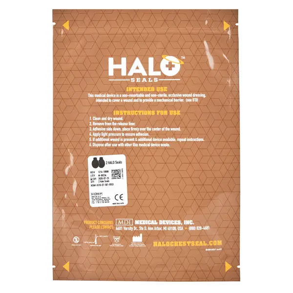 HALO SEAL Thoraxverschlusspflaster 14x21 cm, Doppelpackung 1 Packung