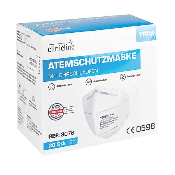 Atemschutzmaske FFP2 NR clinicline, ohne Ventil 72 x 20 Stück
