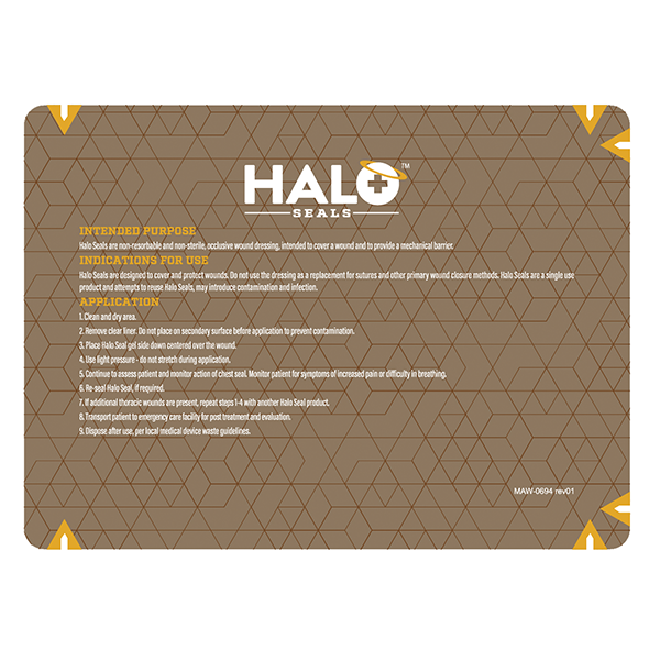 Halo Seal Chest Seal 14x16,5 cm, Doppelpackung 2 Stück
