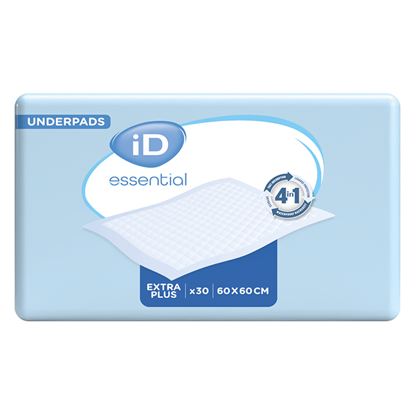iD Essential Underpads Extra Plus 60x60 cm, ca. 300 ml ca. 300 ml 4 x 30 Stück