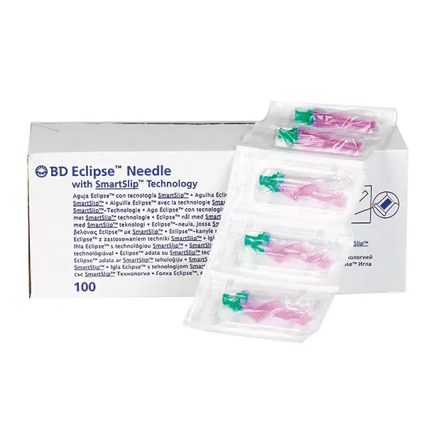 BD Eclipse Sicherheitsinjektionskanülen 21G, 25 mm, grün grün 100 Stück