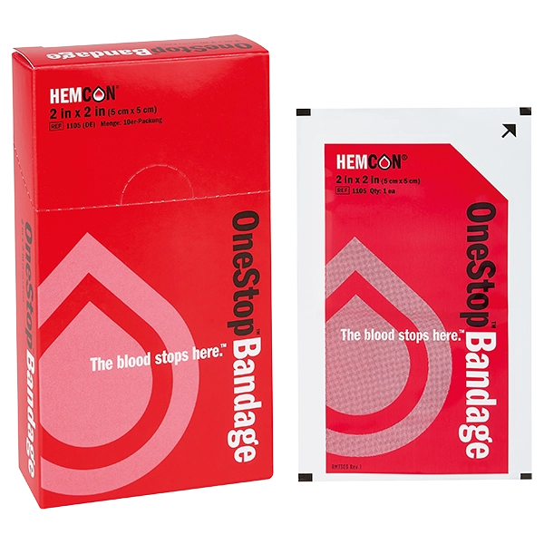 HemCon OneStop Bandage 5x5 cm, steril 1 Stück