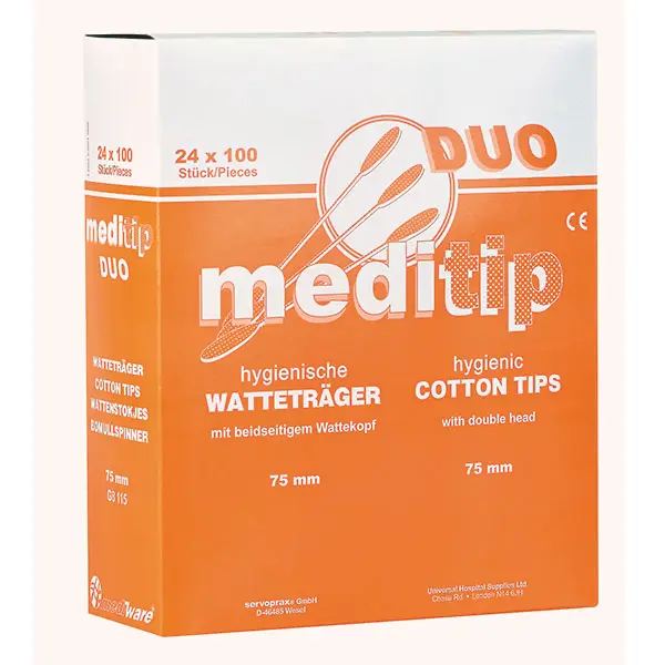 Meditip Duo Watteträger, 75 mm 2400 Stück