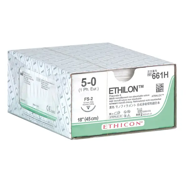 Ethilon II MULTIPASS Nahtmaterial, schwarz monofil, 3/0 36 Stück