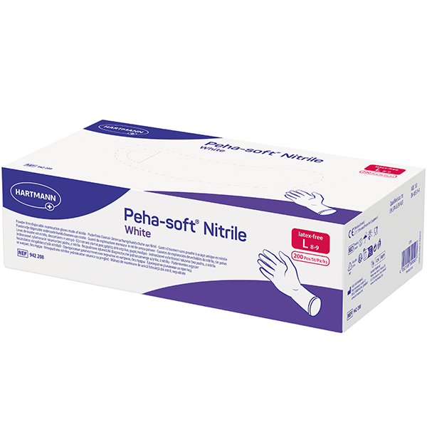 Peha-soft Nitrile white powderfree Untersuchungshandschuhe, M 10 x 200 Stück