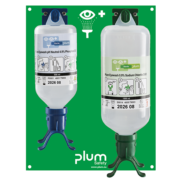 Plum Augen-Notfallstation DUO Wandstation, pH Neutral + Standard 1 Stück