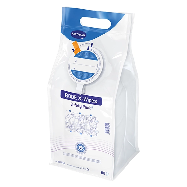 BODE X-Wipes Safety Pack, Vliesrolle Standbodenbeutel 4 x 90 Tücher