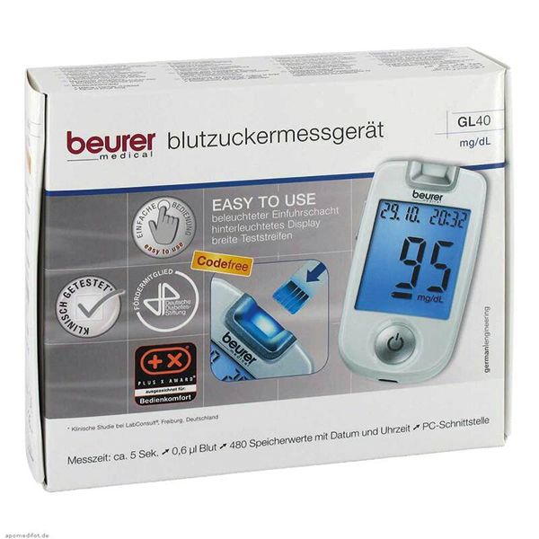 Beurer GL 40 Blutzuckermesssystem Starter-Set mg/dL 1 Stück