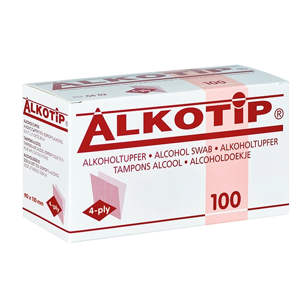 Alkotip Alkoholtupfer large, 90x110 mm 100 Stück
