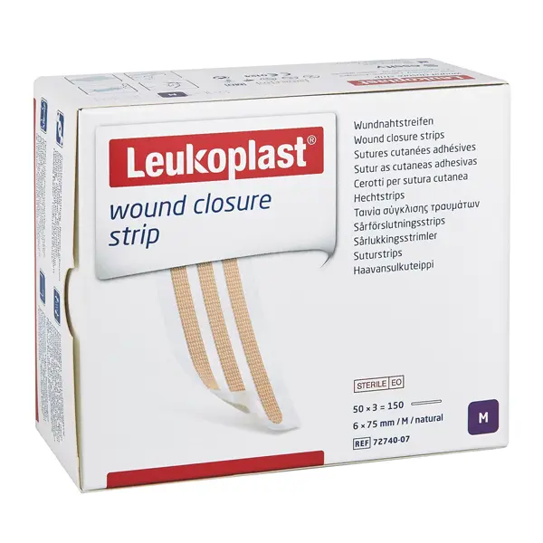Leukoplast wound closure strip 12x100 mm, beige, steril 50 x 6 Stück